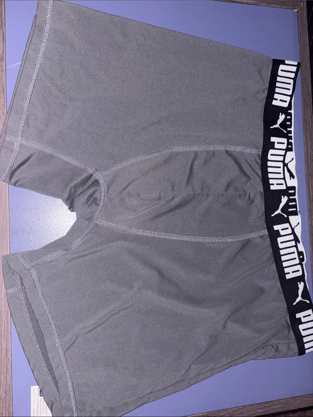 Puma Men's Gray Athletic Boxer Briefs with Black Logo Waistband